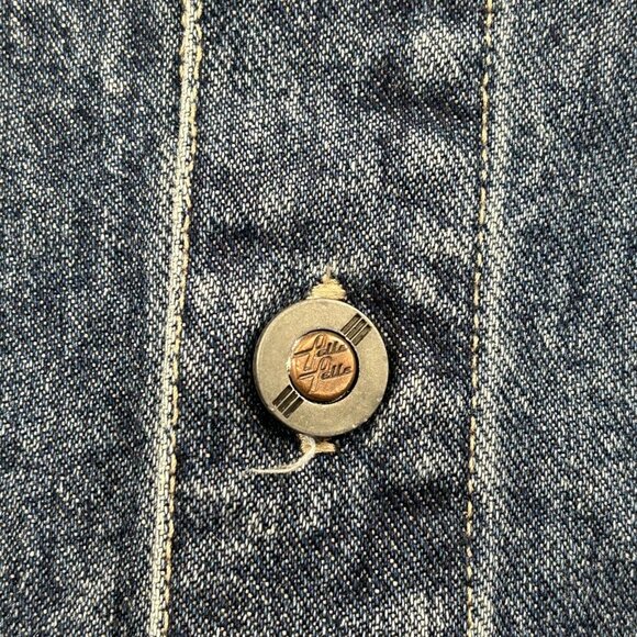 Vintage Pelle Pelle Jacket Mens XL Denim Jean Mark Buchanan Coat y2k Hip Hop Rap - Picture 7 of 13